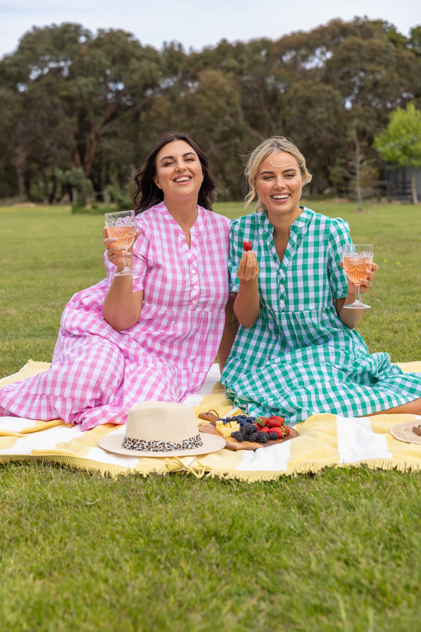 Caprice Dress - Green Gingham