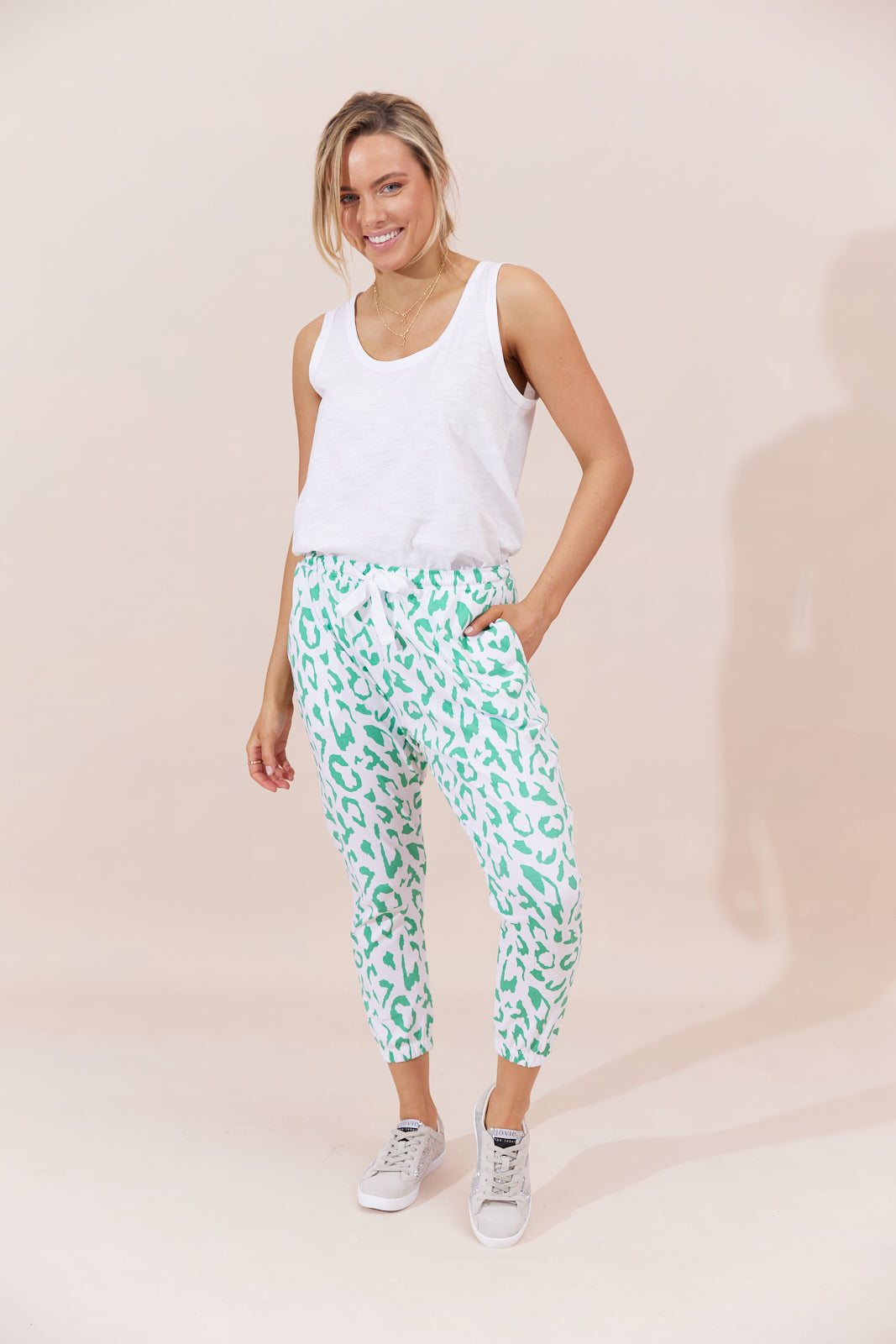 Sadie Pants - Green Leopard