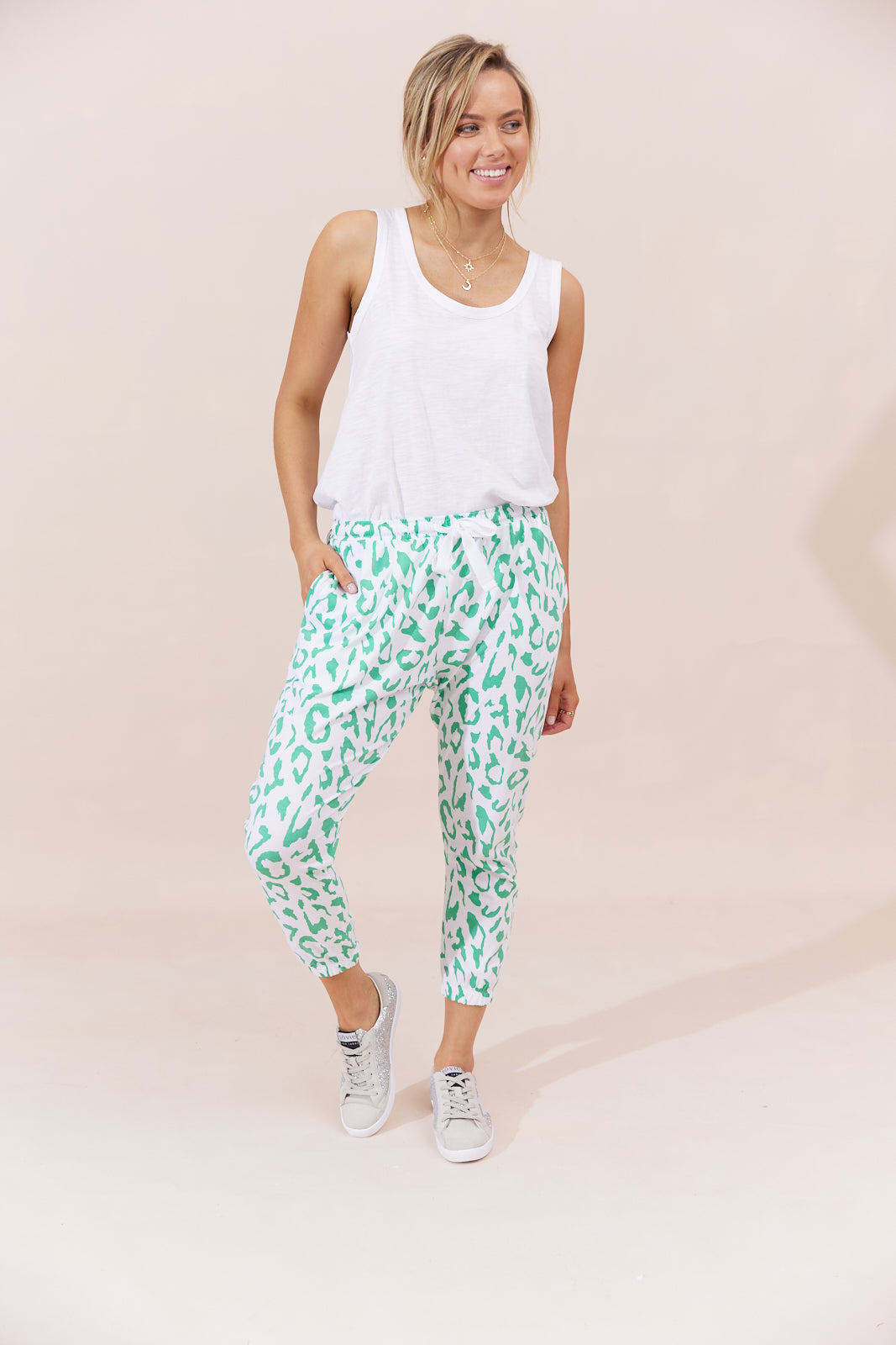 Sadie Pants - Green Leopard