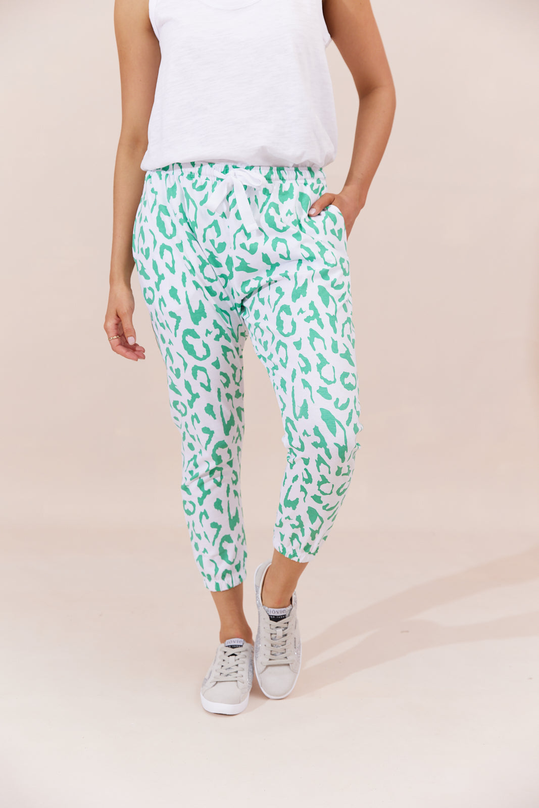 Sadie Pants - Green Leopard