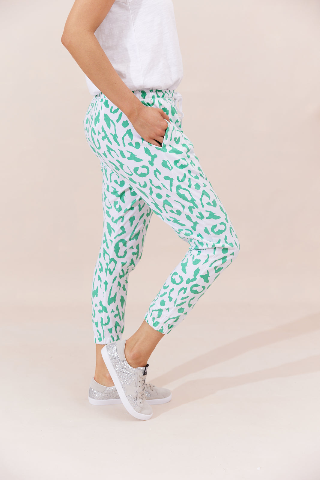 Sadie Pants - Green Leopard